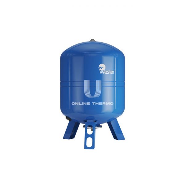 Гидроаккумулятор (расширительный бак) для водоснабжения Wester Premium WAV100P, 100 л, cиний, вертикальный, напольный на ножках