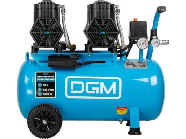 Компрессор DGM AC-450F безмасляный(520 л/мин, 8 атм, коаксиальный, безмасляный, ресив. 50 л, 230 В, 3 кВт)