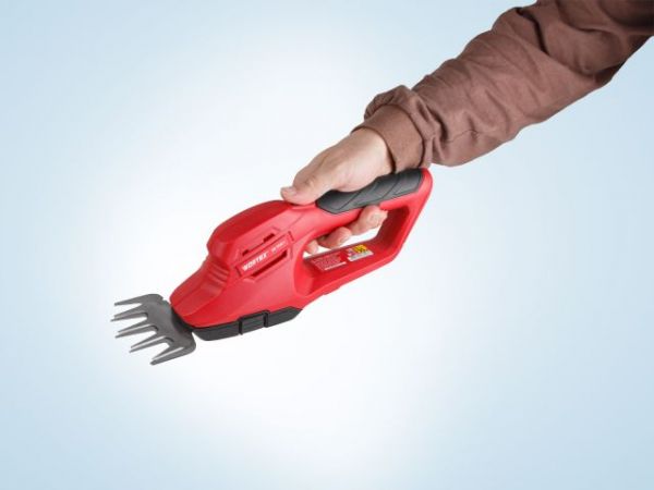 Аккум. ножницы садовые WORTEX SG 7215-1 в кор. + насадка-кусторез(7.2 В, 1 акк., 2.0 А/ч, Li-Ion, шир. 100 мм (для травы), длина 200 мм (кусторез))