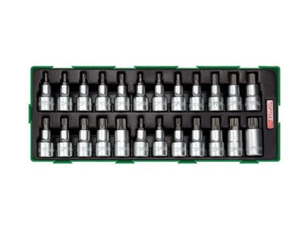 Набор-сет головок с насадкой 24предм. TOPTU