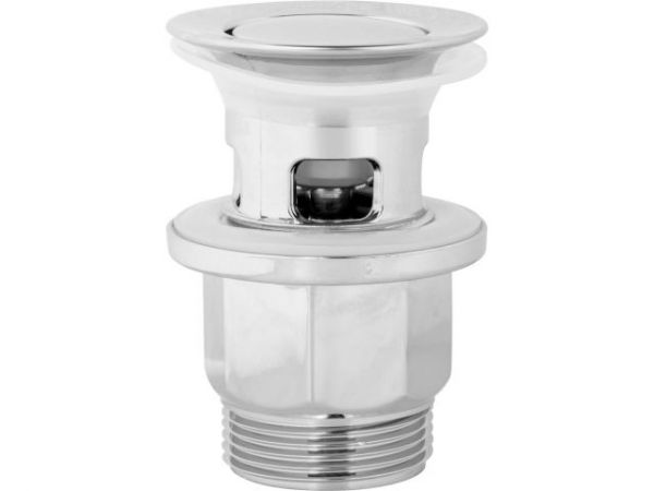 Выпуск для умывальника click/clack, малая крышка с переливом, хром, 1 1/4', AV Engineering