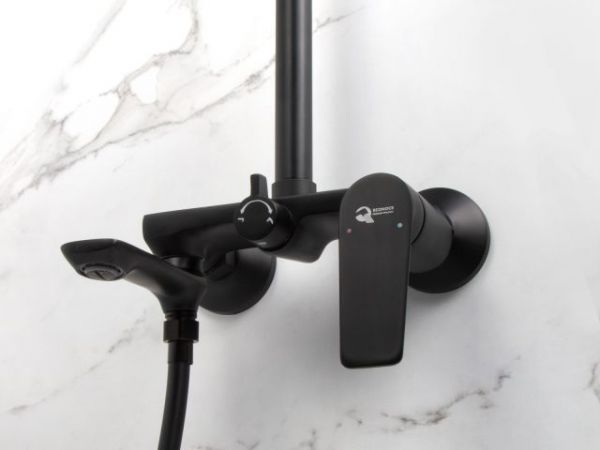 Душевая система D35-A черный, серия 800 ECONOCE(Нет излива. Эксцентриков нет, лейка и шланг в комплекте)