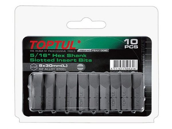 Насадка шлицевая 5/16' 1,2х6,5х30м 10шт блистер TOPTUL