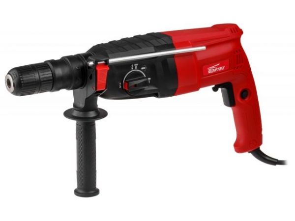 Перфоратор WORTEX RH 2829 в чем. + (2 зубила, 3 сверла) 900 Вт, 3.2 Дж, 28 мм, 4 режима, SDS-plus, Б(вес 3.4 кг)