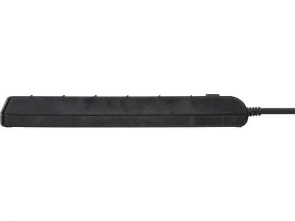 Удлинитель 2м (6 роз., 3.3кВт, с/з, 6+1 выкл., ПВС) черный Brennenstuhl Comfort-Line(провод 3х1,5мм2; сила тока 16А; с/з - с заземляющим контактом)