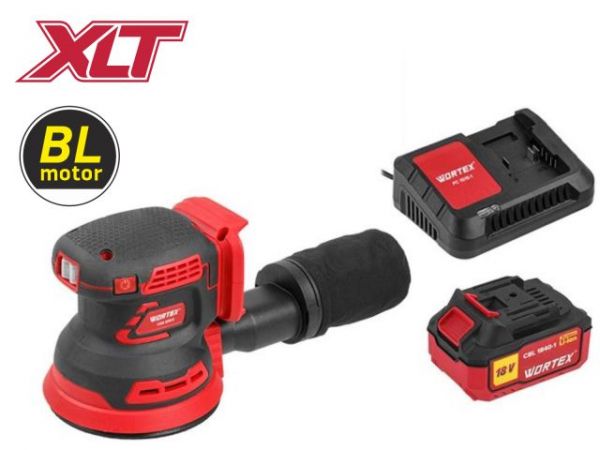 Эксцентриковая шлифмашина WORTEX COS 1218 E в кор. ALL1 XLT c акб и з/у в кор. БЕСЩЁТ., 18В,(Регул. об., Амплитуда колебаний: 3,6 мм)