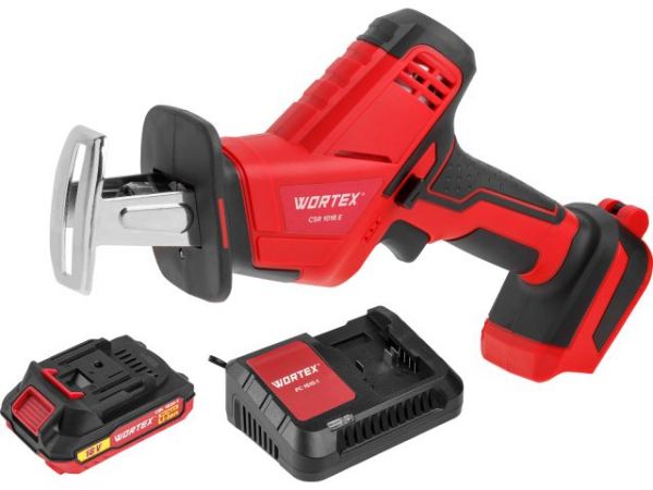 Сабельная пила WORTEX CSR 1018 E в чем. ALL1 XLT SET 18В, 1 акк., 2 Ач, дер. 100 мм(18 В, С АКБ (2.0 А/ч) И З/У, дерево до 100 мм, металл до 6 мм, пластик до 40 мм)