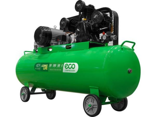 Компрессор ECO AE-2005-2 ременной(580 л/мин, 8 атм, ременной, масляный, ресив. 200 л, 380 В, 3.00 кВт)