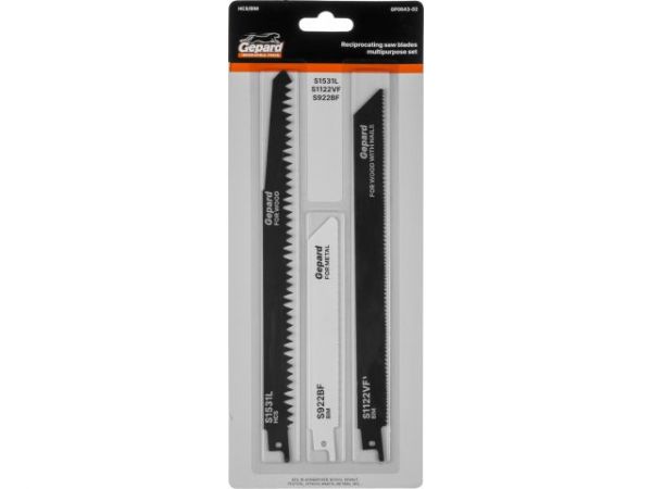 Набор пилок сабельных универсальный 3шт. GEPARD (GP0643-02)(S1531L, S1122VF, S922BF)