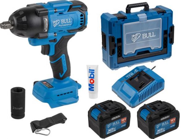 Ударный гайковерт BULL SC 1807 Xcase, XLTpro, БЕСЩЕТ., 18 В, 750 Н*м, 1/2', 2х6 А*ч, з/у 6 А(вес 2,24 кг)