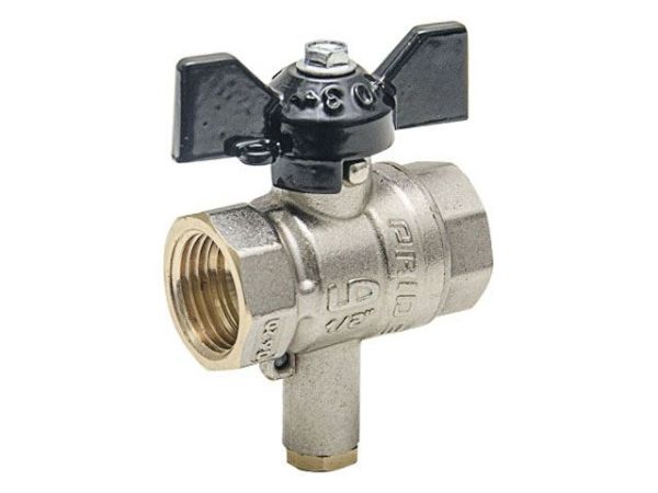 Кран шаровый 1/2' вн.-вн. для термодатчика бабочка PN40, LD