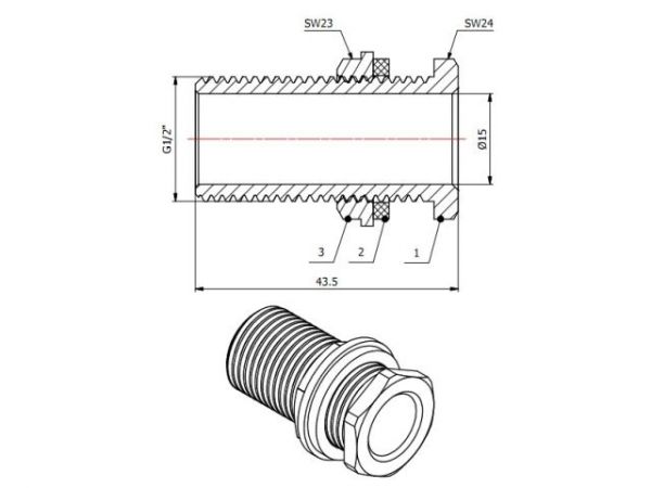 Врезка 1/2' нар., AV Engineering