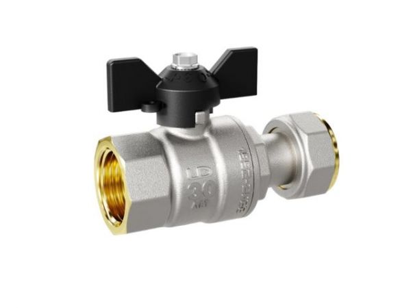 Кран шаровый с накидной гайкой 1/2' вн.-вн. бабочка, LD