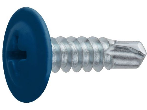 Саморез 4.2х16 мм с прессшайбой, цинк, со сверлом, RAL 5005 (14000 шт в коробе) STARFIX(цвет ультрамариново-синий)