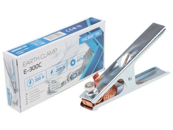 Клемма заземления 300А E-300C Solaris в кор.(зажим массы; непрерыв. режим 200 А; макс. 300 А)