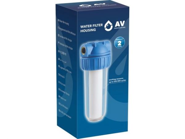 Колба фильтр 10' с прозр. корп. 1/2', AV Engineering(Латунь, макс.  16 бар, макс.  45 °С)