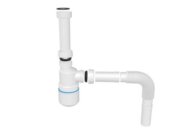 Сифон для умывальника без выпуска, гайка 32 мм, с гибкой трубой 1 1/4'- 40/50мм, AV Engineering