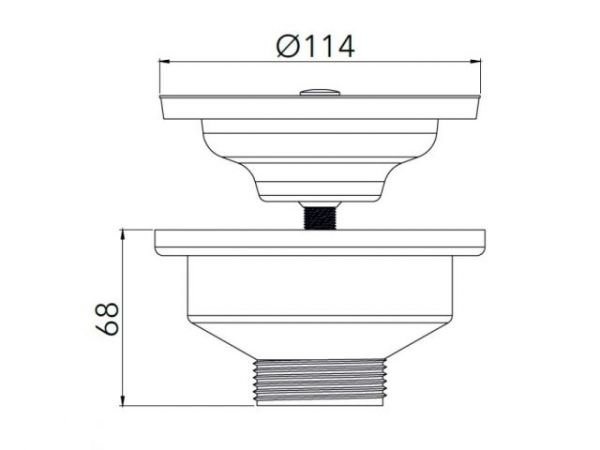 Выпуск для сифона 3 1/2' для керам. моек, AV Engineering