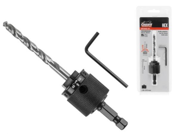 Центр. сверло для биметалл. коронки с шестигр. быстросъем.переходн. PROGRESSOR GEPARD(хвостовик, направляющее сверло для коронки биметаллической серии GP2550)