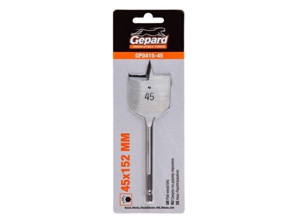 Сверло по дереву перьевое ф45мм GEPARD (GP0415-45)(Impact, перовое)