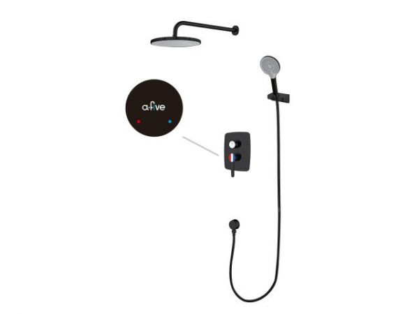 Душевая система (Lt) D35, серия Lotus черный, a-five(Встраиваемый, Излива нет, 1000 - 1200 мм.)