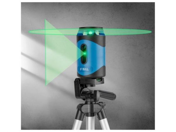 Нивелир лазерный BULL LL 2302 со штативом в кор. 360°х130°, до 30 м, +/- 0.3 мм/м, зеленый(резьба 1/4', штатив 1 м в комплекте)