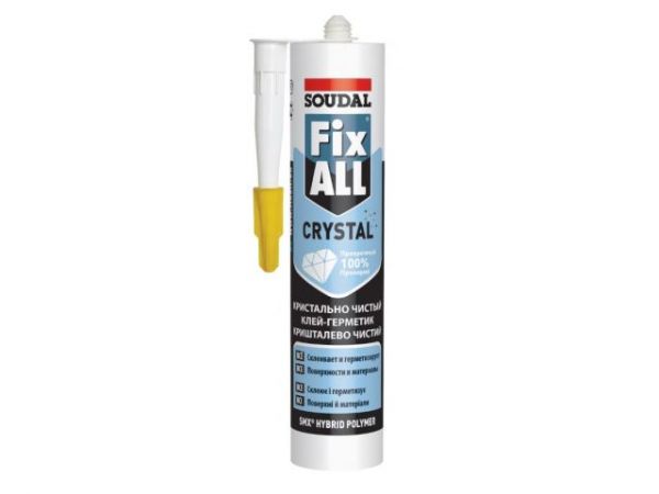 Клей-герметик гибрид.'Soudal' Fix All Crystal прозрачный 290 мл