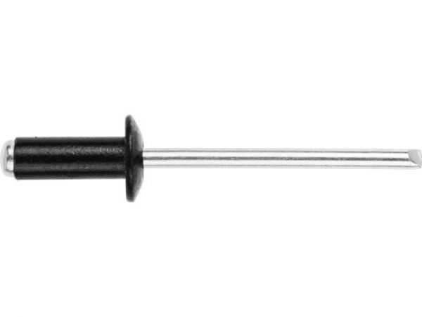 Заклепка вытяжная 4.0х10 мм алюминий/сталь, RAL 9017 (20000 шт в коробе) STARFIX(Цвет транспортный черный)