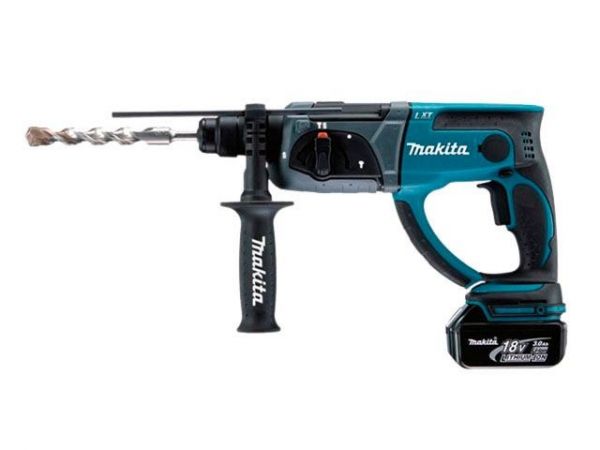 Перфоратор MAKITA LXT DHR 202 RFE в чем. (18.0 В, 2 акк., 3.0 А/ч Li-Ion, 1.9 Дж, вес 3.5 кг,)