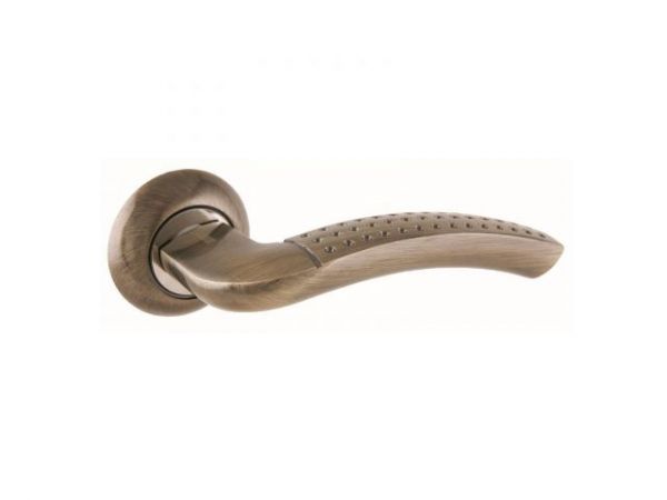 Ручка дверная 'ФОСТЕР' AB (1600)  ст.бронза С НАКЛАДКОЙ  АЛЛЮР