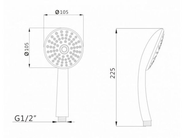 Душевая лейка, 1-функц. AVSSS-020 AV Engineering