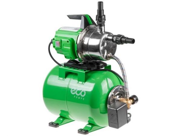 Станция водоснабжения автоматическая ECO GFI-1203(1200 Вт, 3600 л/ч, 48 м, 4,8 бар макс, корпус бака сталь, корпус насоса нерж. сталь,, бак 24л.)