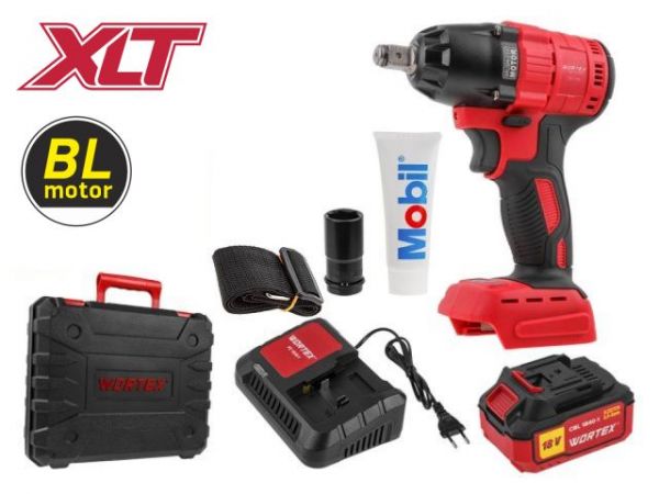 Ударный гайковерт WORTEX CWR 0318 акб и зу в чем. ALL1 XLT SET 18 В, 310 Н*м, 1/2', 4 А*ч(вес 2.0 кг)