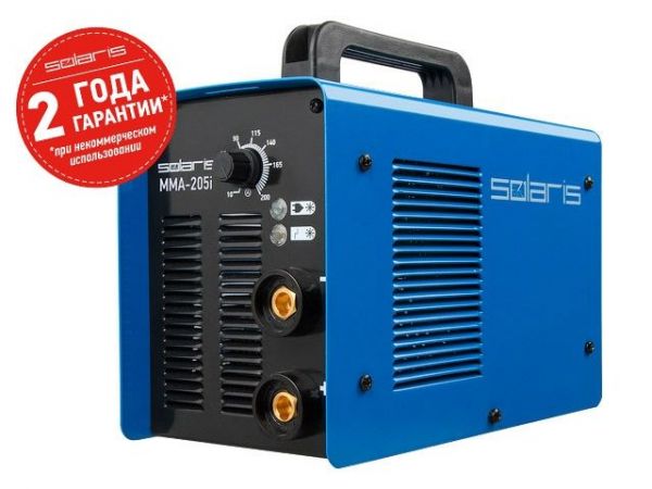 Инвертор сварочный SOLARIS MMA-205i(230В; 10-200 А; 85В; электроды диам. 1.6-4.0 мм; вес 5.1 кг)