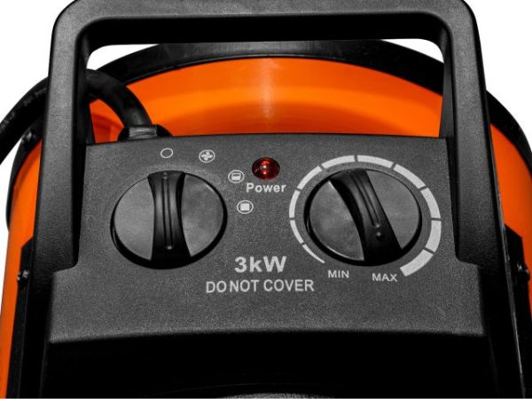 Нагреватель воздуха электр. Ecoterm EHR-03/1F(пушка, 3 кВт, 220 В, термостат,  керамика PTC)