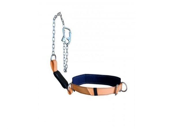 Удерживающий пояс УП-1+Строп Г (цепь)+а (амортизатор) (р-р XL)(регулировка от S до XL (обхват пояса 740-1640мм))