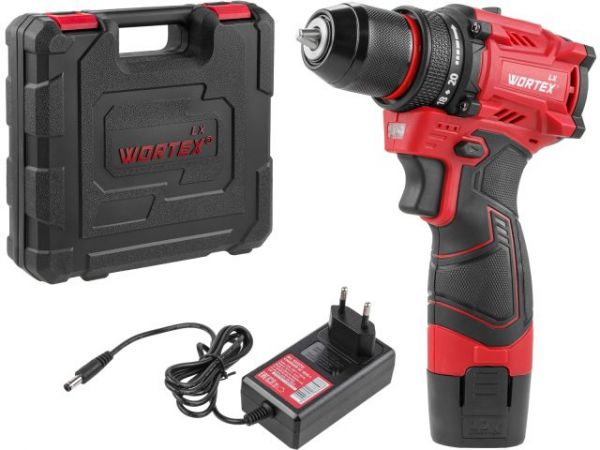 Дрель-шуруповерт WORTEX LX BD 1215-1 Li 12В, 30 Нм, 1.5 Ач акб, патрон 10 мм, бесщёт. (12 В, БЕСЩЁТ.ДВИГ., с 1.5 Ач акб, НЕ подходит к линейке ALL1)