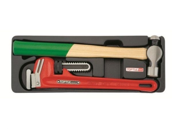 Набор-сет молоток и ключ трубный 14' 136х364мм TOPTUL