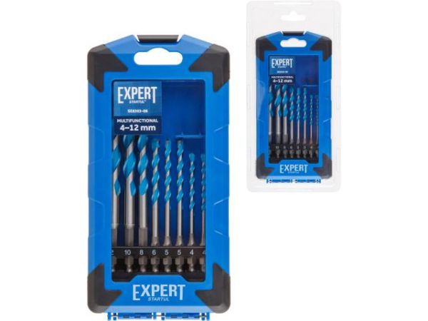 Набор сверл универсальных 8шт 4-12 мм MultiFunctional EXPERT STARTUL(победитовые, по мультиматериалам)