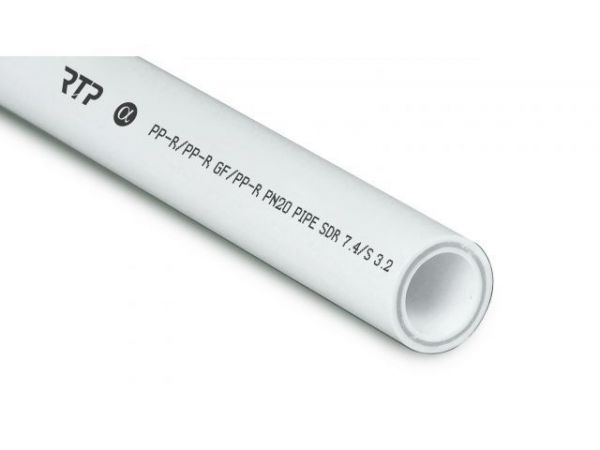 Труба ПП стекловолокно 25х3,5 PN20 бел. 2м РТП