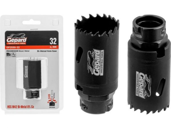 Коронка биметаллическая  d32 мм PROGRESSOR GEPARD