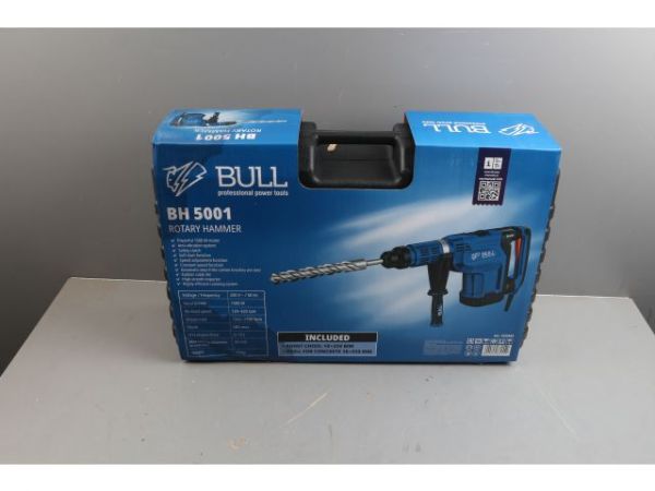 Перфоратор BULL BH 5001 в чем. 1500 Вт, 5-15 Дж, 50 мм, 2 реж. + 1 зуб., 1 сверло, SDS-max, рег. о