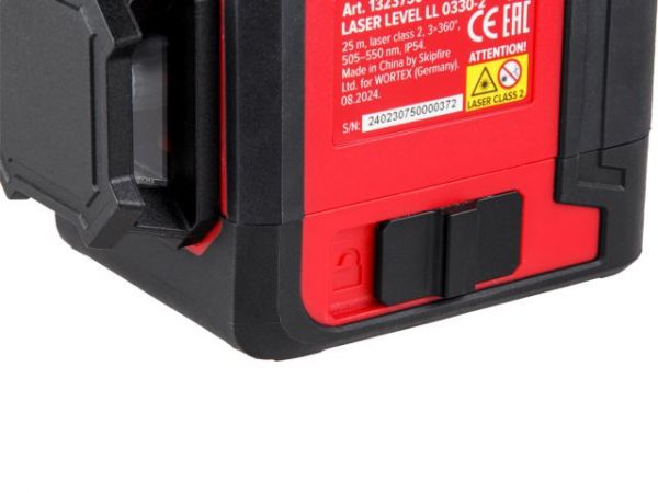 Нивелир лазерный линейный WORTEX LX LL 0330-2 (3х360°, до 25 м, +/- 0.3 мм/м, зеленый)(резьба 1/4')