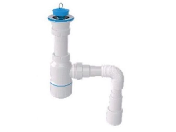 Сифон для умывальника с разборным выпуском 64мм, с гибкой трубой 1 1/4', AV Engineering