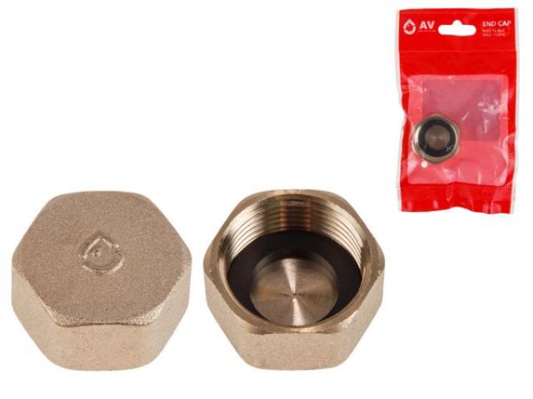 Заглушка 3/4' вн. с прокладкой, AV Engineering (инд. упак.)(Латунь, макс.  16 бар, макс.  100 °С)