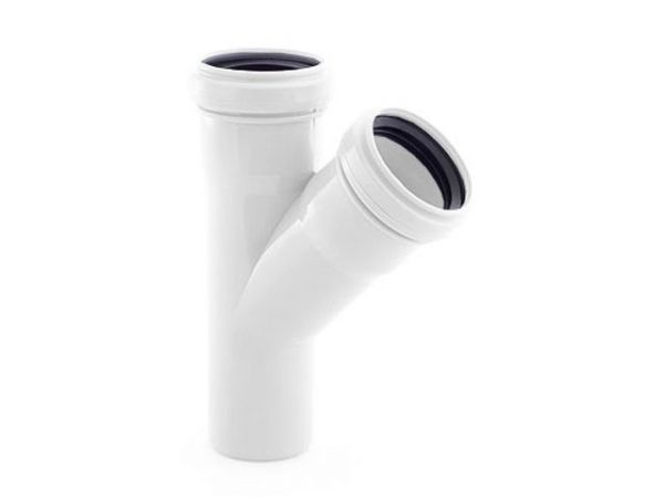 Тройник МВК, бел. 110/110х45 РТП(Для внутренней канализации)