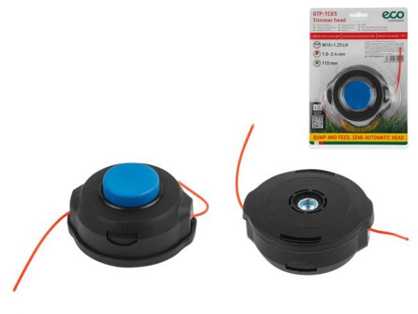 Головка триммерная ECO GTP-TC65 полуавт., блистер(110 мм, лев. резьба М10х1.25 'мама')