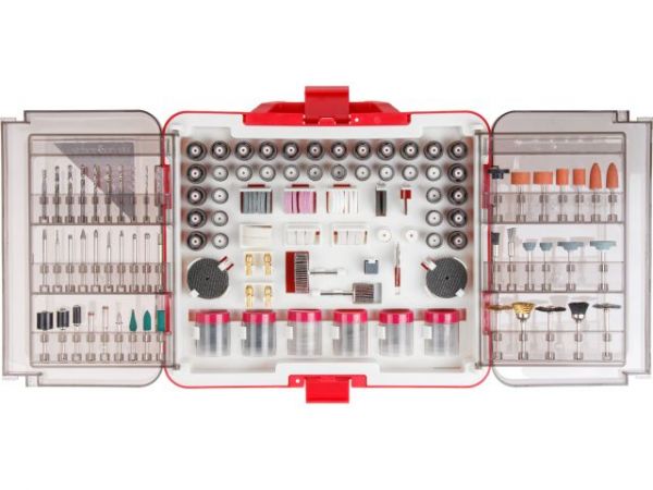 Набор аксессуаров для гравера WORTEX 418 предметов (универсальный)(Цанги: 1,6 мм, 2,4 мм, 3,2 мм)