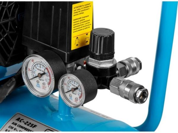 Компрессор DGM AC-225F безмасляный(260 л/мин, 8 атм, коаксиальный, безмасляный, ресив. 24 л, 230 В, 1,5 кВт)