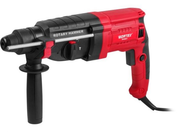 Перфоратор WORTEX RH 2831 в чем. + (2 зубила, 3 сверла) 850 Вт, 3.0 Дж, 3 реж., SDS-plus, Vario-Lock(850 Вт, 3.0 Дж, 3 реж., патрон SDS-plus, вес 3.2 кг)